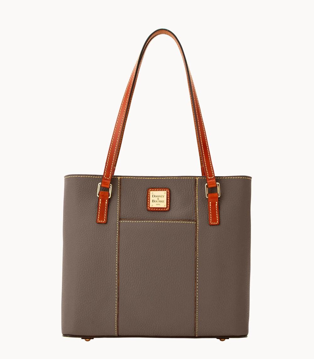 Dooney & Bourke Pebble Grain Gray Brown Leather Tote Purse GS